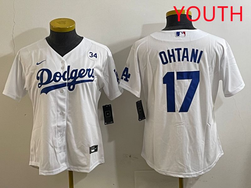 Youth Los Angeles Dodgers 17 Ohtani White Game 2025 Nike MLB Jersey style 3186